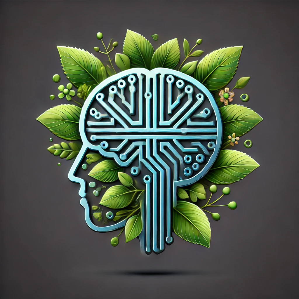 AI and nature herbal wellness icon